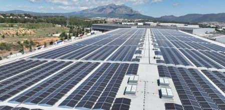 Vista aérea bloque logístico de Mercadona en Abrera