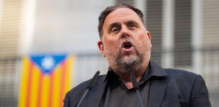 GIRONA, 06/06/2024.- El presidente de Esquerra, Oriol Junqueras, participa este jueves en un acto electoral de ERC en Girona. EFE/ David Borrat