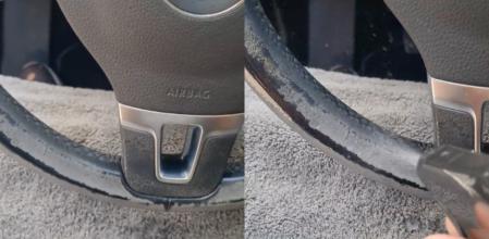 Si tienes el volante así, no está desgastado, está sucio: la limpieza más fácil