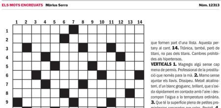 Mots encreuats de Màrius Serra del 2 de julio de 2024