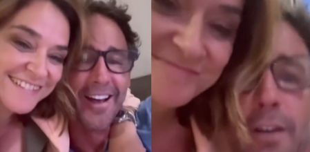 Toñi Moreno y Álvaro Escassi, celebran eufóricos el pase de España a la final de la Eurocopa