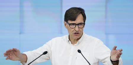 El primer secretario del PSC, Salvador Illa, durante su intervención en el nuevo Consejo Nacional del partido.