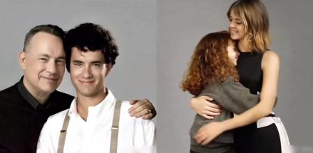 Los famosos aparecen abrazando a las versiones jóvenes que les lanzaron a la fama