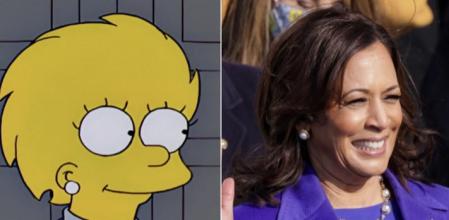 Muchos comparan la imagen de Lisa Simpson como presidenta de los Estados Unidos con Kamala Harris