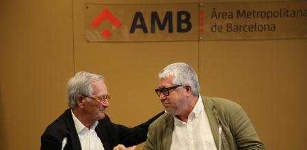 Xavier Trias y Antonio Balmón, en el Consejo Metropolitano celebrado hoy