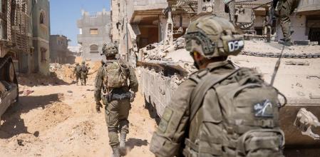 This handout picture released by the Israeli army on August 2, 2024, shows Israeli troops operating on the ground in the Gaza Strip amid the continuing conflict between Israel and Hamas. (Photo by Israeli Army / AFP) / === RESTRICTED TO EDITORIAL USE - MANDATORY CREDIT 