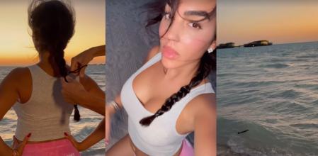 Georgina Rodríguez ha publicado un vídeo en el que alguien le corta la melena frente al mar