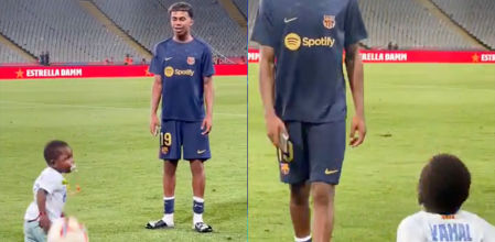 Los hermanos Yamal pudieron jugar un rato tras el partido contra el Athletic Club de Bilbao