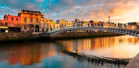 Atardecer en la ciudad de Dublín, Irlanda
