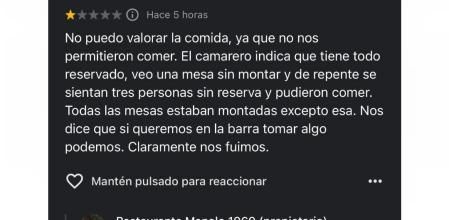 respuesta reseña cliente