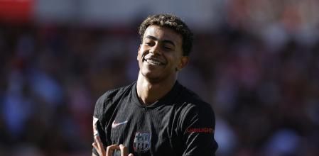 Lamine Yamal celebrando su segundo gol frente el Girona&nbsp;