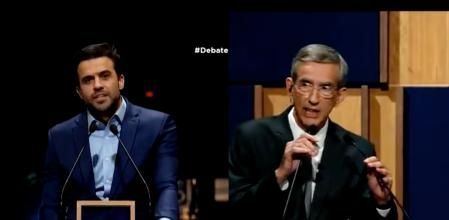 Momento en el que Pablo Marçal fue atacado en pleno debate