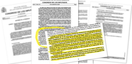 Imagen de varios párrafos de la cuarta página del informe sobre la modificación de la ley 7/2014