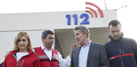 Salomé Pradas junto a Carlos Mazón, Vicente Mompo y Feijóo&nbsp;