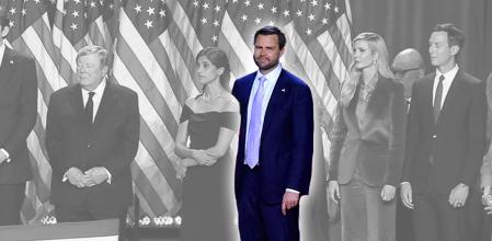 James David Vance. La familia y los más fieles colaboradores de Trump salieron con el presidente electo tras confirmarse la victoria que llevará de nuevo al magnate a la Casa Blanca