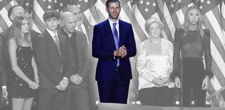 Eric Trump. La familia y los más fieles colaboradores de Trump salieron con el presidente electo tras confirmarse la victoria que llevará de nuevo al magnate a la Casa Blanca