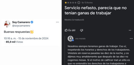 La contundente respuesta de un restaurante a una crítica: “No entendéis los derechos de los trabajadores a tener un horario”