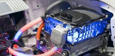 Batería de litio para coche eléctrico y conexiones de alimentación