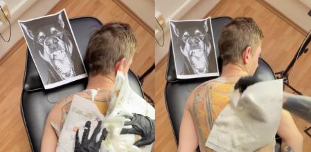 El hombre pensaba que se había tatuado un perro en la espalda