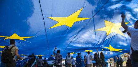 Celebración en 2017 del 60 aniversario del Tratado de Roma, que dio origen a la Europa comunitaria. EFE/Antonello Nusca