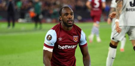 Michail Antonio, durante un partido de la Europa League.