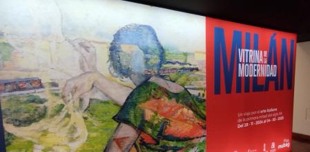 Cartel de la exposición 'Milán, vitrina de la modernidad', que puede verse en el Mubag de Alicante hasta el 4 de mayo de 2025.