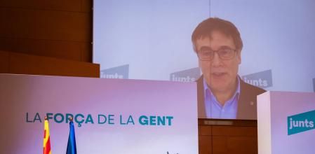 La intervención telemática de Carles Puigdemont en el consejo nacional de Junts