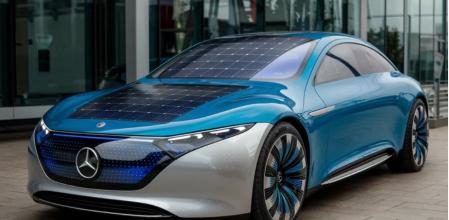 Este es el prototipo del Merces Vision con el que la firma alemana está experimentando con la pintura solar&nbsp;