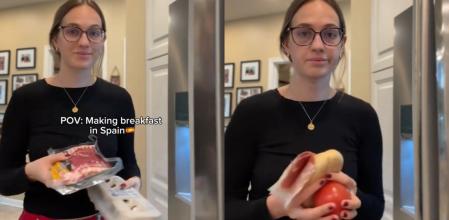 Una americana en España enseña cómo hacer un desayuno español y enciende la polémica con la forma de poner el tomate en el pan