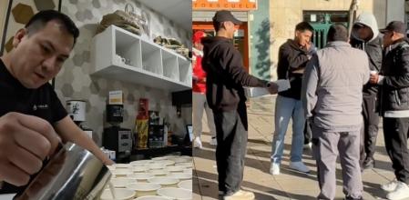 Tuvieron un bonito gesto ofreciendo café a un grupo de trabajadores