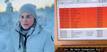 Hilary con las pestañas congeladas