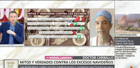 El doctor César Carballo desmiente el uso de determinados medicamentos para evitar los efectos de las cenas navideñas
