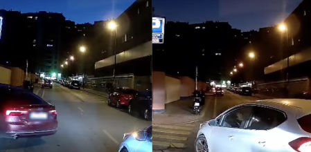 La insólita maniobra de un conductor al adelantar justo antes de incorporarse a una calle de Zaragoza: “Tienen una cara”