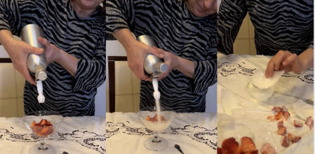 La presión de la nata hizo romper la copa de cristal