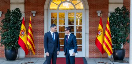 El presidente del Gobierno, Pedro Sánchez,y el de la Generalitat de Catalunya Salvador Illa&nbsp;&nbsp;