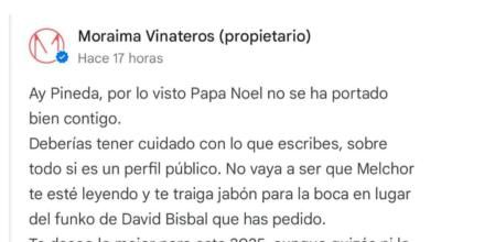 El propietario del restaurante se sirvió de varias referencias navideñas en su respuesta.