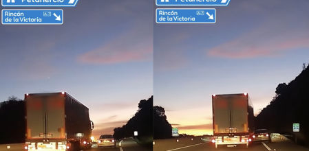 El insólito cambio de carril de un camión que arrincona a un coche en Rincón de la Victoria: “Le pilló en el ángulo muerto”