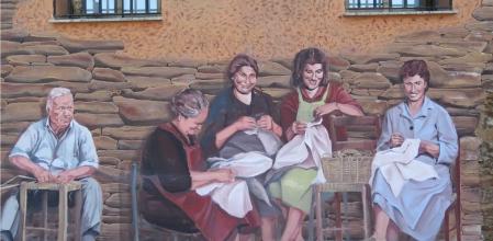 Varios artistas extremeños llenaron el pueblo de arte lleno de escenas cotidianas.