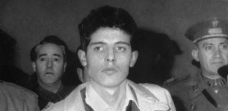 SECUESTRO AVIÓN DE IBERIA: Zaragoza, 7-1-1970.- Mariano Ventura Rodríguez ha sido detenido en el aeropuerto de Zaragoza, tras intentar secuestrar un avión de Iberia que hacía el trayecto Madrid-Zaragoza. Efe.