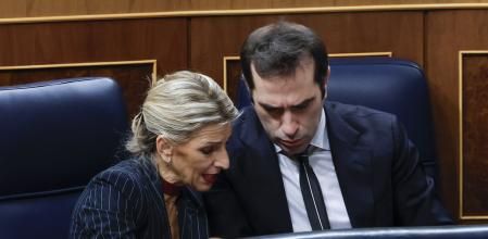 La ministra de Trabajo, Yolanda Díaz, y el ministro de Economía, Carlos Cuerpo