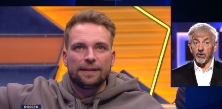 José María Almoguera no pudo contener la emoción al ver a su hijo.