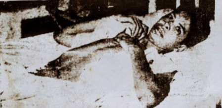 Gilberto Antonio Guerra, tras ser herido, en una imagen del periódico de la época.