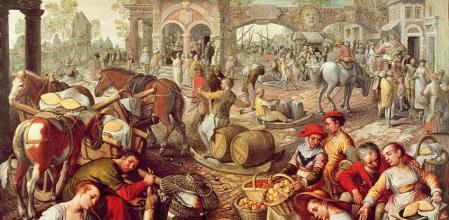 Detalle de 'Mercado en Nápoles', obra de Joachim Beuckelaer (1534-1574)