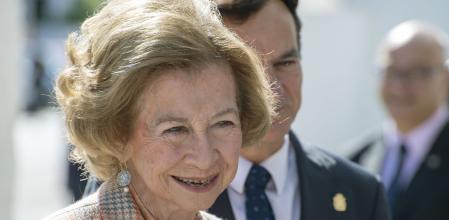 La reina Sofía, durante la visita realizada este martes al Banco de Alimentos de Jaén, el pasado mes de octubre