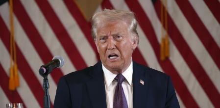 President-elect Donald Trump speaks during a meeting with Republican governors at Mar-a-Lago, Thursday, Jan. 9, 2025, in Palm Beach, Fla. (AP Photo/Evan Vucci)