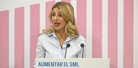 Presentación informe de los expertos SMI a la Ministra de Trabajo Yolanda Díaz Yolanda Díaz en la sede del Ministerio de Trabajo y Economía Social en Madrid.