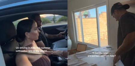 La pareja viajó por Italia durante el verano.