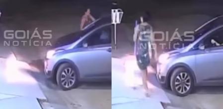 La mujer apuntó mal cuando intentó echar al animal.