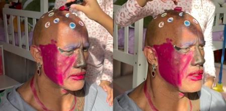 Dwayne Johnson, 'La Roca', se deja maquillar por sus hijas: