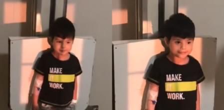 El niño protagonizó una escena muy divertida.